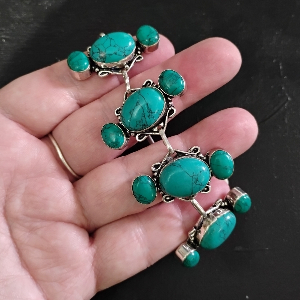 925 Artisan Turquoise Bracelet 7 In